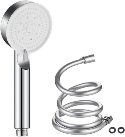 Star Duş Başlığı Seti - 150 cm PVC Banyo Duş Hortumu + 5 Fonksiyonlu Su Tasarruflu El duşu