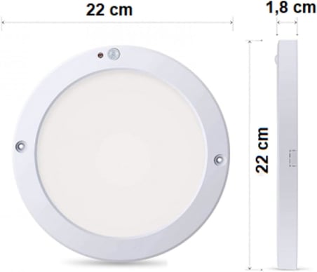 20W Gece Gündüz Sensörlü Sıva Üstü Tavan Armatür Cata Bologna Slim Kasa Panel LED Armatür 2050 Lm (Gün Işığı)