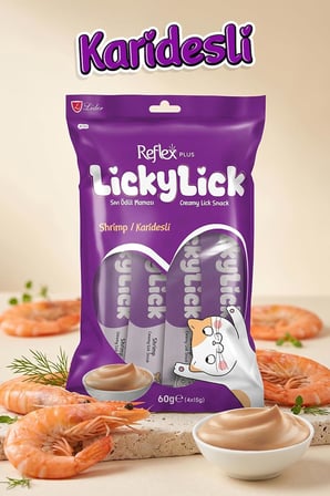 Reflex Plus Lickylick Karidesli Sıvı Ödül Maması 60 g (4 x 15 g)
