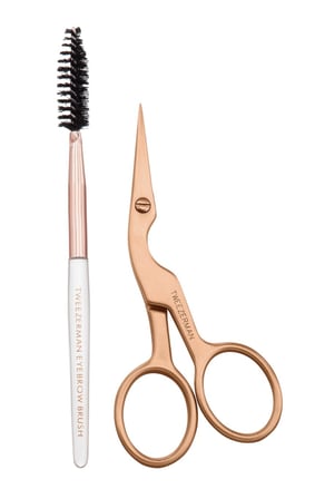 Tweezerman Brow Scissors & Brush Rose Gold Rose Gold Kaş Makası Ve Fırçası