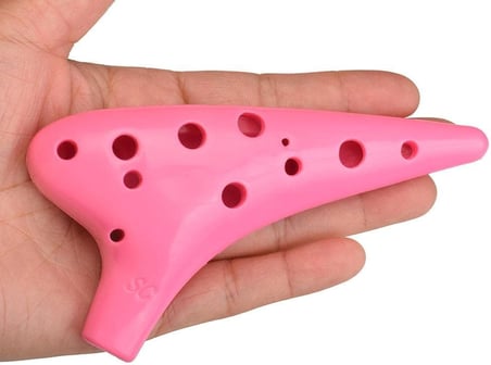 Ocarina 12 Delik Ocarina Alto C Ocarina Flüt Ocarina Sualtı Müzik Nefesli Enstrüman PEMBE