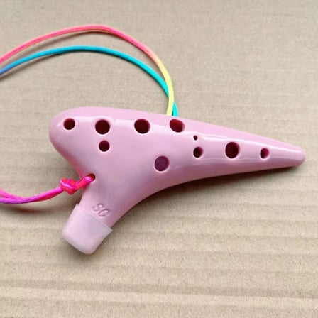 Ocarina 12 Delik Ocarina Alto C Ocarina Flüt Ocarina Sualtı Müzik Nefesli Enstrüman PEMBE