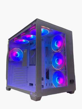 LIQUID BEYAZ 7x120mm RGB Fanlı Kumandalı ve Kontrolcülü ATX Oyuncu Bilgisayar Kasası