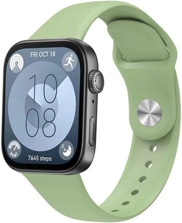 bbtech Huawei Watch Fit 3 / Fit 4 / Fit 4 Pro Uyumlu Standart Silikon Kordon Ayarlanabilir Esnek Kayış;Fıstık Yeşili
