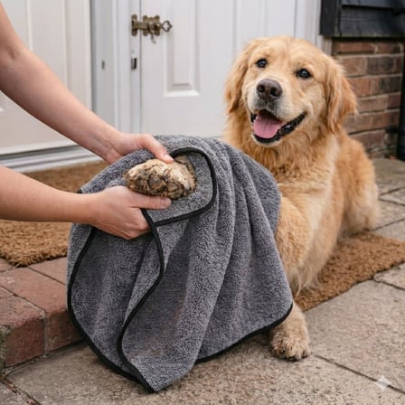 - Mikrofiber Köpek Kurulama Havlusu 60x90 cm, Kedi - Köpek Evcil Hayvan Kurulama için Pati Havlusu - Küçük ve Orta Irk