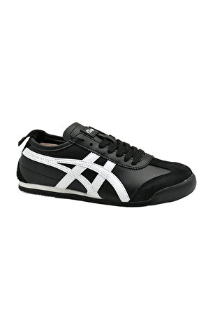 Tayger E-3222 Unisex Deri Sneaker Spor Ayakkabı Siyah - Beyaz