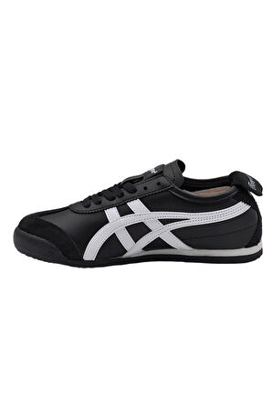 Tayger E-3222 Unisex Deri Sneaker Spor Ayakkabı Siyah - Beyaz