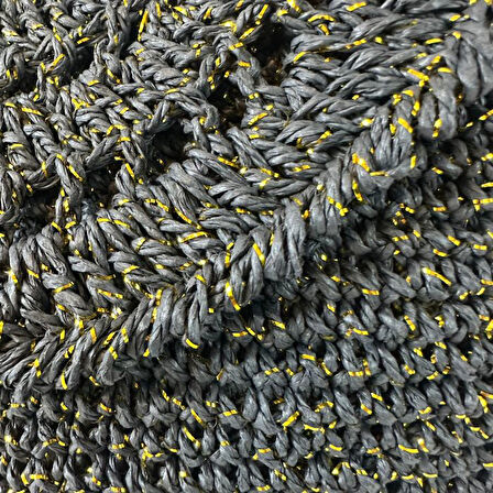 Uretti - Öznur 7392 2084 El Örgüsü Simli Kağıt İp Çapraz Çanta / 33 cm x 22 cm