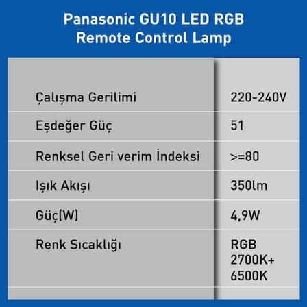LED Akıllı Bluetooth Wi-Fi RGB GU10 Lamba 4W