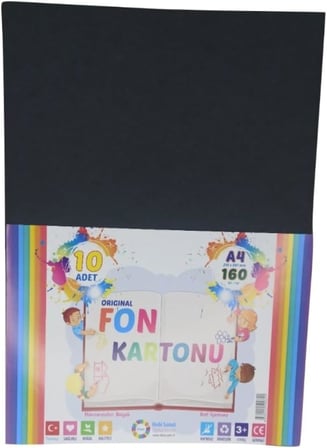 Siyah A4 Ebat Fon Kartonu 90 Gr. 10 Adet 12991450501