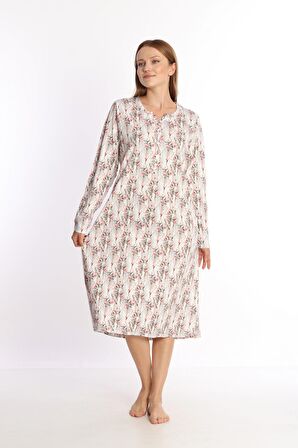 Etoile Kadın %100 Pamuk Uzun Kol Elbise Gecelik