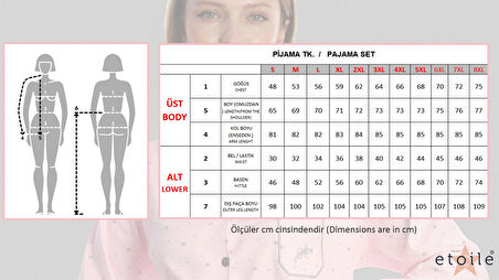 Etoile Pamuklu Büyük Beden Kadın Pijama Takımı