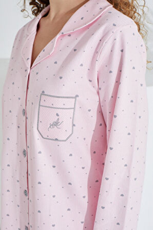 Etoile %100 Pamuk Uzun Kol Önden Düğmeli Kadın Pijama Takımı