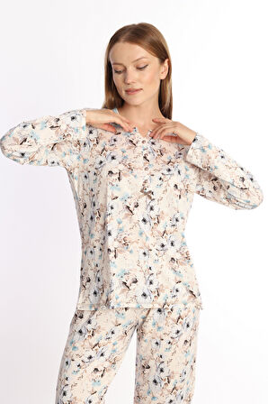 Etoile %100 Pamuk Uzun Kol Kadın Pijama Takımı