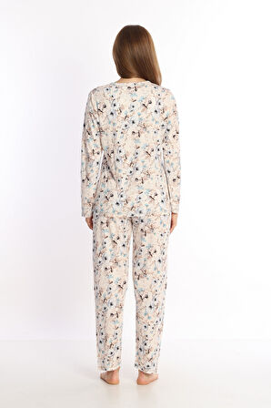 Etoile %100 Pamuk Uzun Kol Kadın Pijama Takımı
