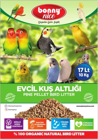 Bonny Nice Kuş Kumu Kanarya Muhabbet Papağan Bülbül Kafes Altlığı 10 Kg 17 Lt (1 Adet)