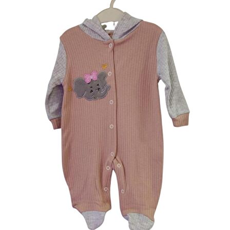 BURBER KİDS WEAR FİTİLLİ KIZ BEBEK TULUM