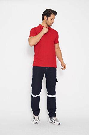 Orange Safety Kırmızı Kısa Kol Polo Yaka T-Shirt