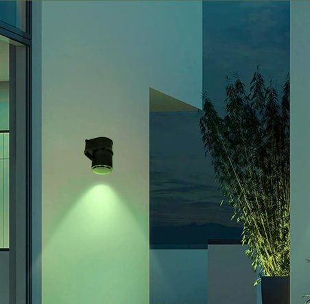 Tekli Çağlayan Aplik IP54 Dış Mekan Zita Bahçe Aydınlatma Duvar Apliği + Gu10 Led Ampul (Yeşil)