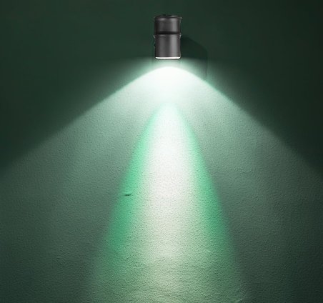 Tekli Çağlayan Aplik IP54 Dış Mekan Zita Bahçe Aydınlatma Duvar Apliği + Gu10 Led Ampul (Yeşil)
