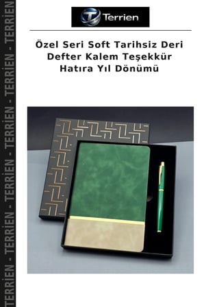 Özel Seri Soft Tarihsiz Deri Defter Kalem Teşekkür Hatıra Yıl Dönümü