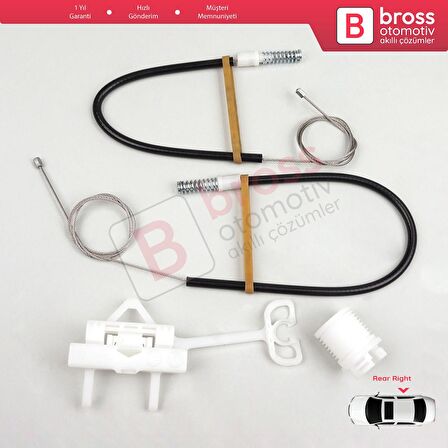 Fiat Abarth Punto Grande Evo MK3 199 2005-2024 51723323 İçin Manuel Arka Sağ Cam Kriko Tamir Seti