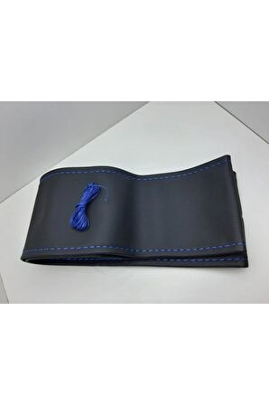 Universal Dikmeli Direksiyon Kılıfı Mavi Ipli 37-39cm Çap-10cm Kalınlık