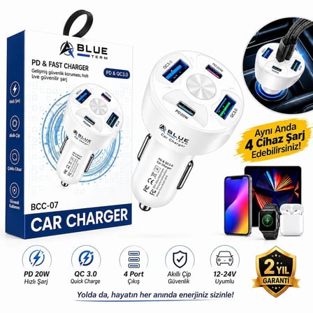 Araç Şarj Başlığı Qualcom Hızlı Şarj Car Charger