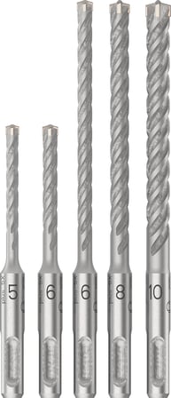 Bosch Professional Accessories Sds Plus-5 x: Set 5 Uds: 5, 6, 6, 8, 10 (5)