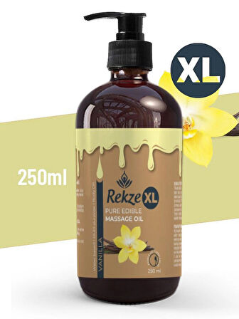 Rekze Vanilya Aromalı Masaj Yağı 250 ml – Afrodizyak Etkili, Aromaterapi Uyumlu, Doğal İçerikli Vücut Masaj Yağı