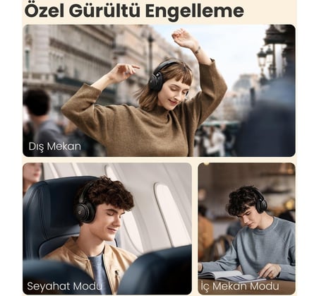  Anker Soundcore Q30 Kulak Üstü Bluetooth Kulaklık, Hibrit Aktif Gürültü Engelleme, Siyah - A3028