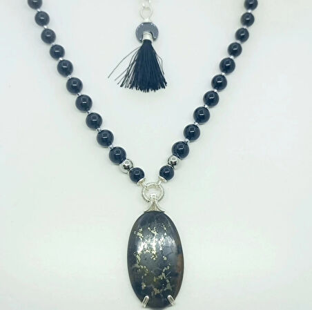 2230 Septarian Obsidyen el yapımı kolye