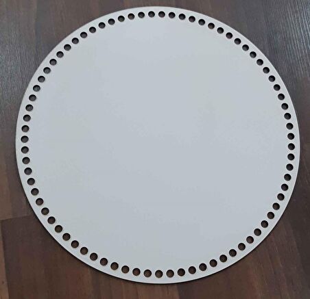 Ahşap, beyaz 35 cm çapında plaka