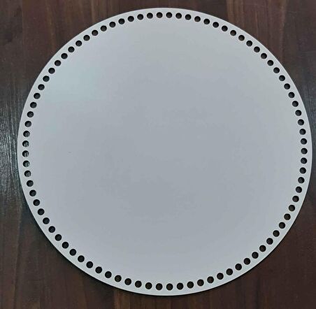Ahşap, beyaz 40 cm çapında plaka