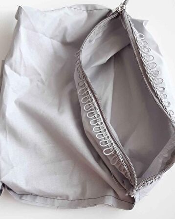 Gri 38X38 Cm, Dikilmiş Halde, Fermuarlı Astar