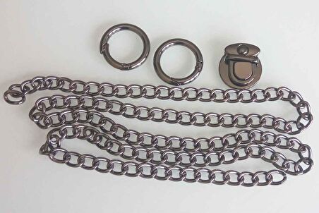 Füme  renk  çanta zincir set