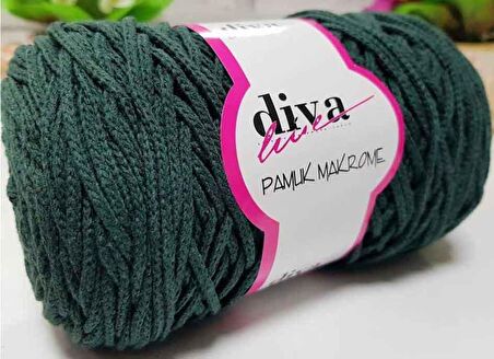 Diva pamuk makrome  zümrüt yeşili (kalın)