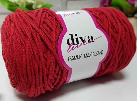Diva pamuk makrome  kırmızı (kalın)