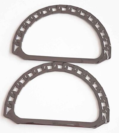 Füme renk, zincir görünümlü  metal çanta  sapı