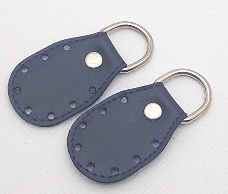 Lacivert renk, sapların uç kısmına dikmek için deri aparat.