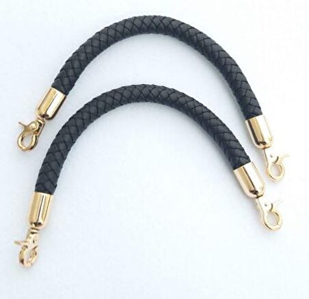 Örme çanta sapı, siyah renk 31 cm çift