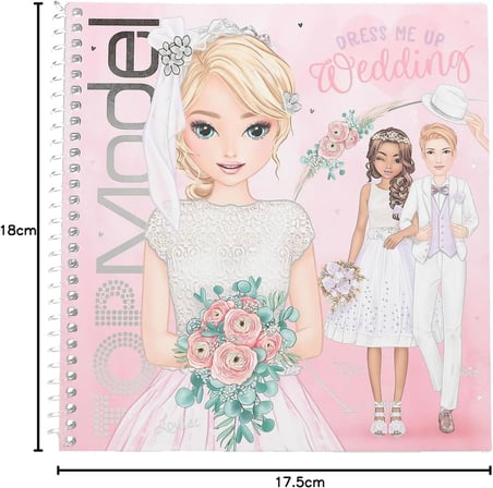 13529 TOPModel Dress me Up - Boyama kitabı seti, boyama için 24 sayfa, 11 çıkartma yaprağı dahil