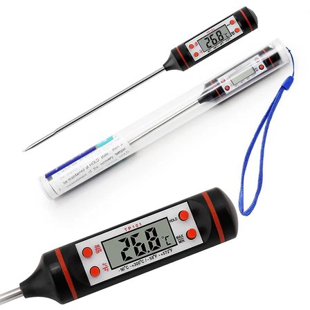 SOGUD Dijital Gıda Termometresi – Hızlı Okuma Mutfak Termometresi, Paslanmaz Çelik Prob, LCD Ekran, -50°C ~ 300°C Ölçüm Aralığı, Et Süt Yağ Şeker BBQ ve Fırın İçin Hassas Termometre