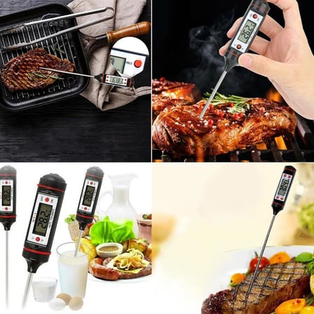 SOGUD Dijital Gıda Termometresi – Hızlı Okuma Mutfak Termometresi, Paslanmaz Çelik Prob, LCD Ekran, -50°C ~ 300°C Ölçüm Aralığı, Et Süt Yağ Şeker BBQ ve Fırın İçin Hassas Termometre