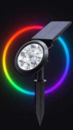 18w Led Solar Kazıklı Çim Armatür Cata Güneş Enerjili Led Işık Çim Lambası Bahçe Ağaç Çalı Duvar Aydınlatma (RGB)