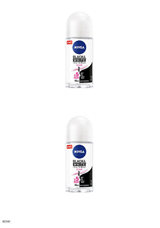 82240 NIVEA BLACK & WHITE CLEAR ROLL-ON 2 ADET