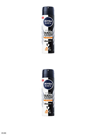85388 NIVEA MEN BLACK & WHITE INVISIBLE GÜÇLÜ ETKİ SPREY 2 ADET