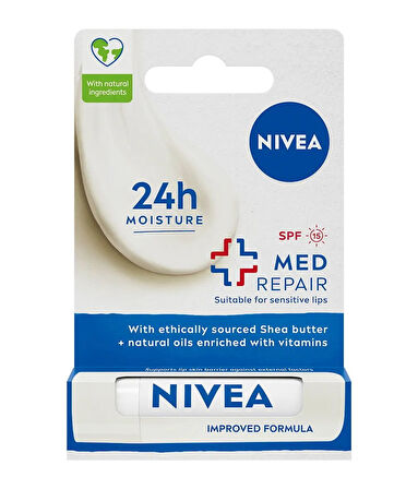 85063 NIVEA Med Repair SPF 15 Dudak Bakım Kremi 2 ADET
