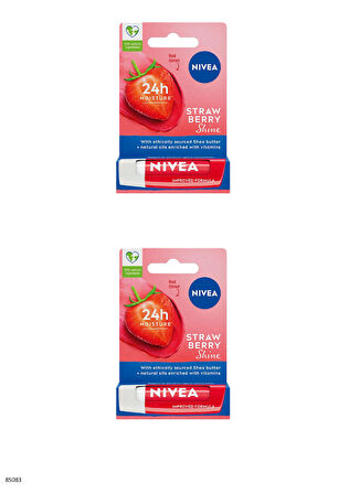 85083 NIVEA Çilek Dudak Bakım Kremi 2 ADET