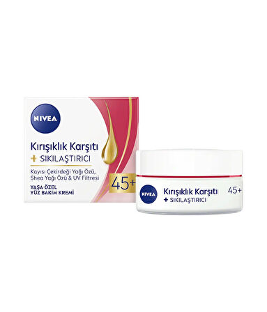 81271 NIVEA KIRIŞIKLIK KARŞITI + SIKILAŞTIRICI YAŞ 45+ YÜZ KREMİ 2 ADET
